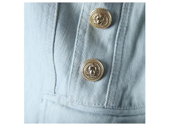 Giacca in denim Balmain blu chiaro - vista 4