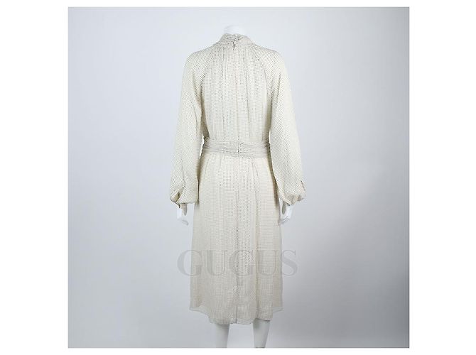 Vestido de seda Burberry Marfil - vista 3