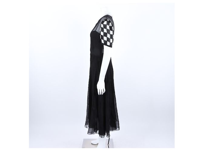 Vestido de seda Christian Dior negro - vista 2