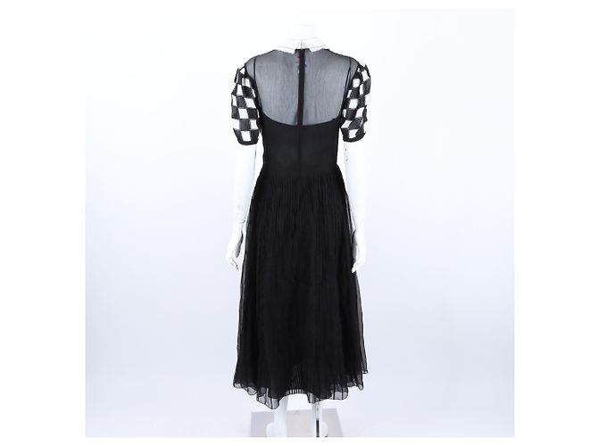 Vestido de seda Christian Dior negro - vista 3