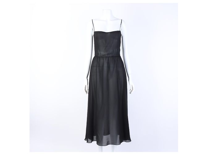 Vestido de seda Christian Dior negro - vista 5