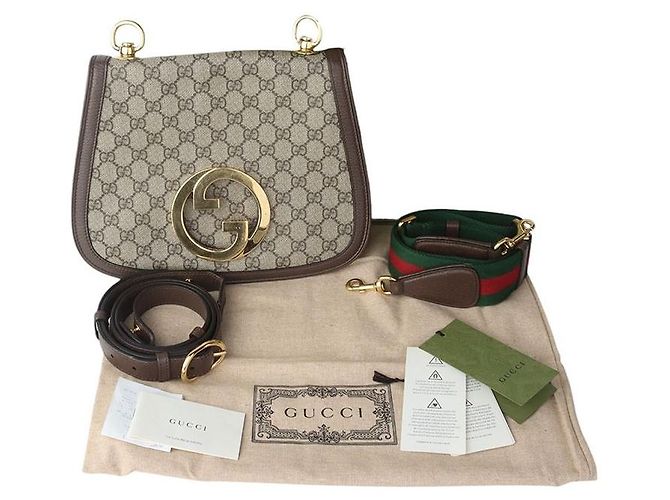 Gucci Borsa a tracolla GG Supreme Blondie Medium con due tracolle - vista 8