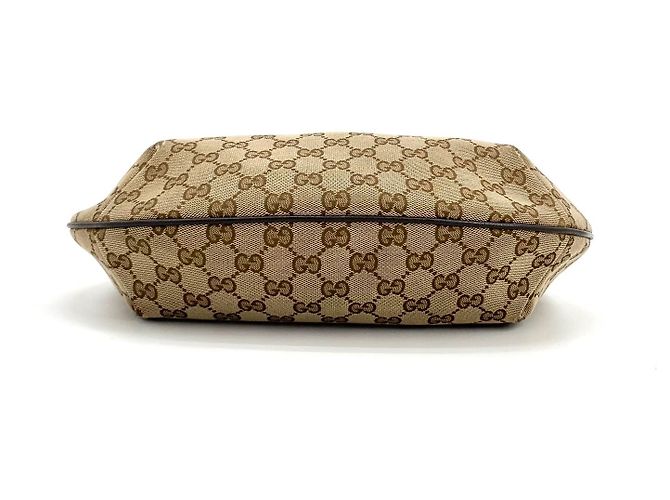 Gucci Borsa a tracolla a mezzaluna a righe con logo GG - vista 6