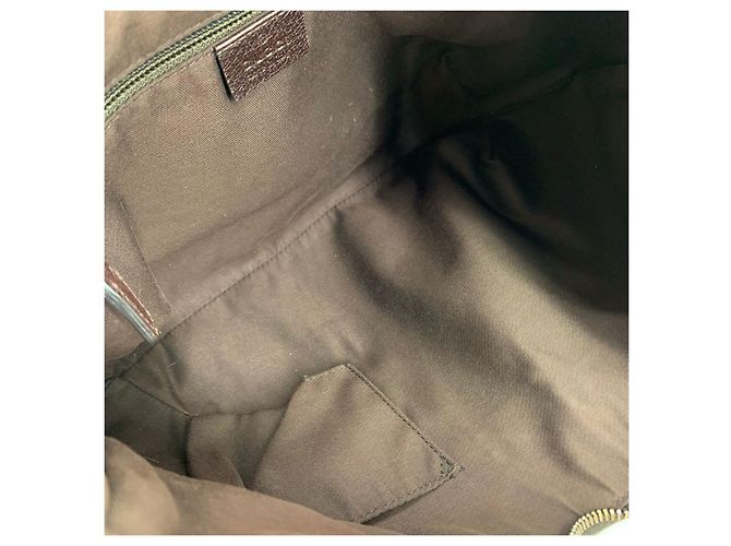 Gucci Borsa a tracolla a mezzaluna a righe con logo GG - vista 7
