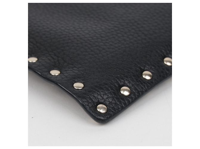 Valentino Clutch Rockstud Envelope in pelle nera - vista 12