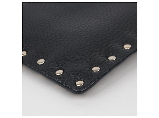 Valentino Clutch Rockstud Envelope in pelle nera - vista 13