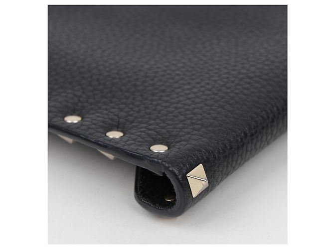 Valentino Clutch Rockstud Envelope in pelle nera - vista 14