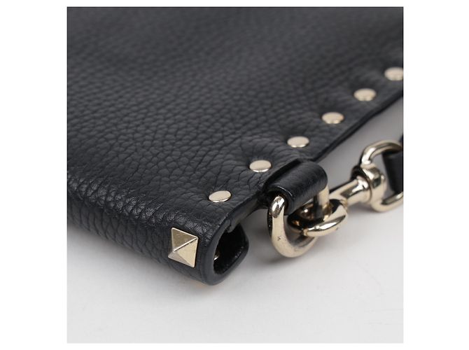 Valentino Clutch Rockstud Envelope in pelle nera - vista 15