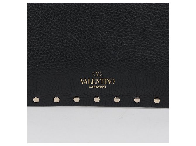 Valentino Clutch Rockstud Envelope in pelle nera - vista 4