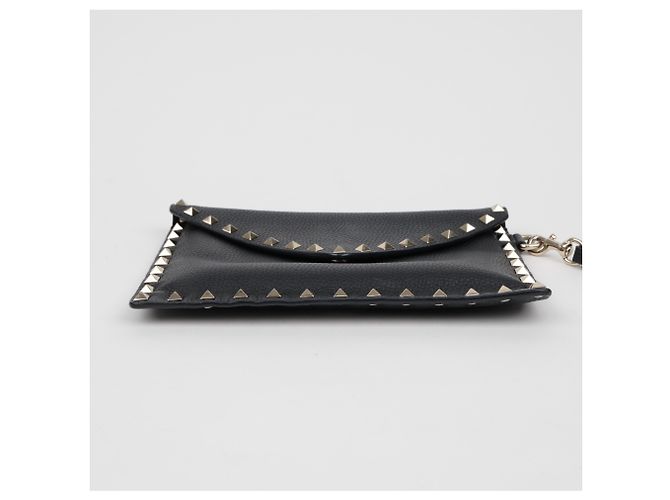 Valentino Clutch Rockstud Envelope in pelle nera - vista 6