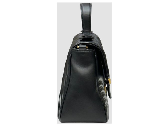 Gucci Matelassé Chevron Gold GG Marmont Small Top Handle - vista 4