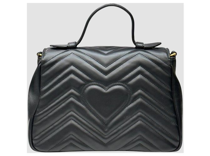 Gucci Matelassé Chevron Gold GG Marmont Small Top Handle - vista 8