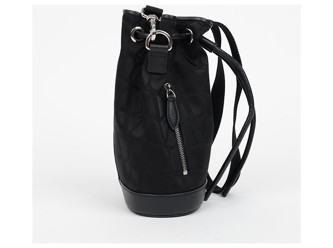 Borsa a Secchiello Valentino Nera Jacquard - vista 5