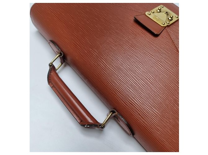 Louis Vuitton Sac Document Epi Serviette Camel Brown - vue 11