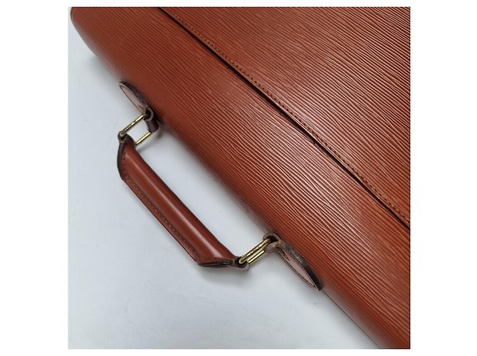 Louis Vuitton Sac Document Epi Serviette Camel Brown - vue 13
