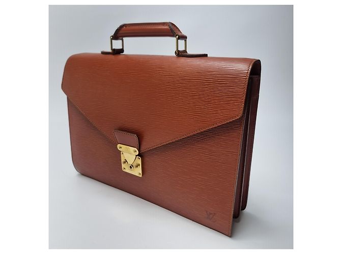 Louis Vuitton Sac Document Epi Serviette Camel Brown - vue 6