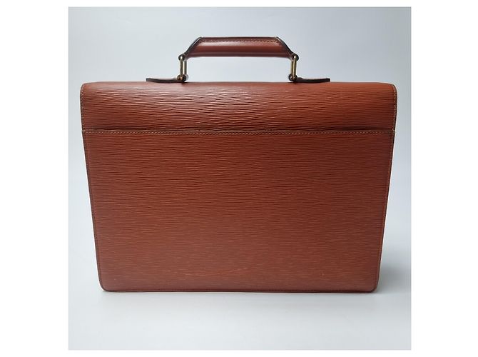 Louis Vuitton Sac Document Epi Serviette Camel Brown - vue 7