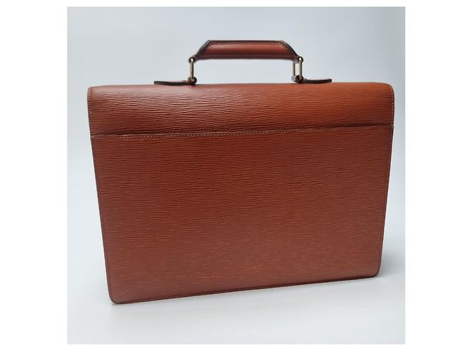 Louis Vuitton Sac Document Epi Serviette Camel Brown - vue 9