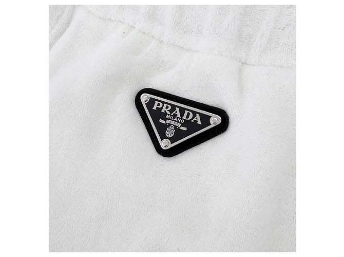 Prada Bermuda in spugna da uomo con logo triangolare Bianco - vista 6