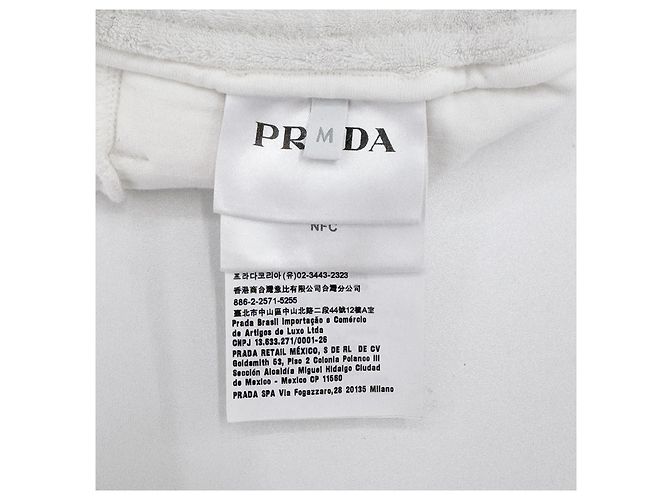 Prada Bermuda in spugna da uomo con logo triangolare Bianco - vista 8