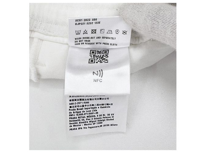 Prada Bermuda in spugna da uomo con logo triangolare Bianco - vista 9