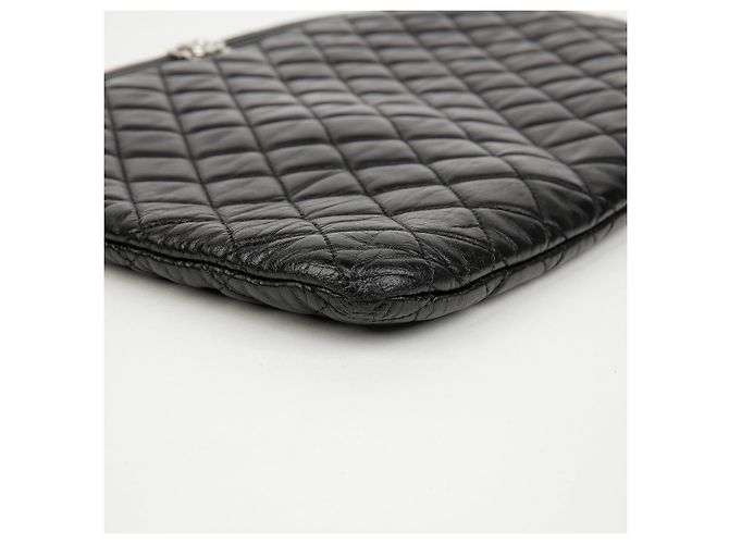 Chanel Clutch Boy in pelle d'agnello nera - vista 10