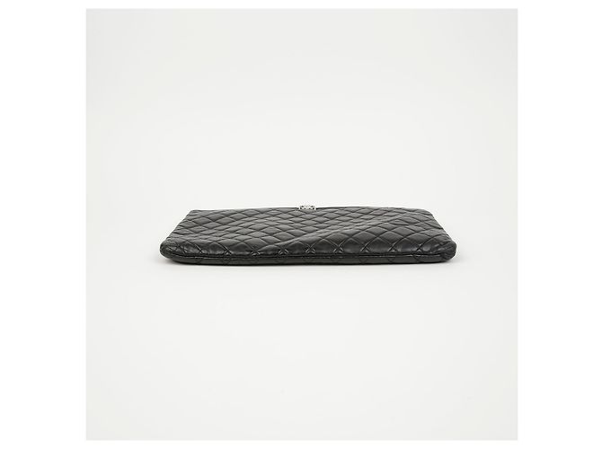 Chanel Clutch Boy in pelle d'agnello nera - vista 7