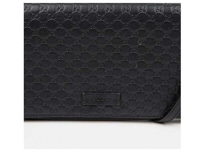 Gucci Microshima Mini Borsa Crossbody in Pelle Black - vista 2