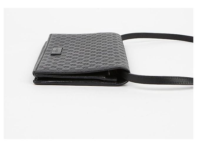 Gucci Microshima Mini Borsa Crossbody in Pelle Black - vista 4