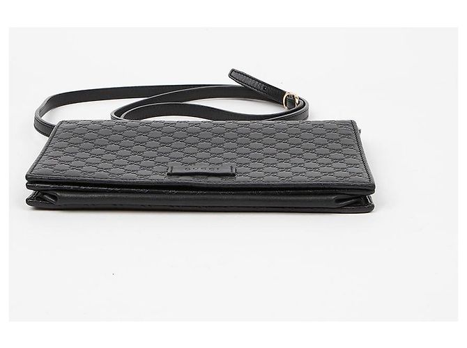 Gucci Microshima Mini Borsa Crossbody in Pelle Black - vista 5