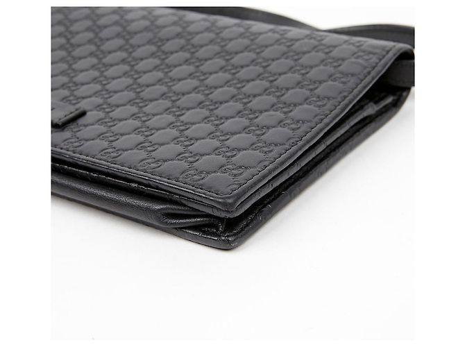 Gucci Microshima Mini Borsa Crossbody in Pelle Black - vista 7