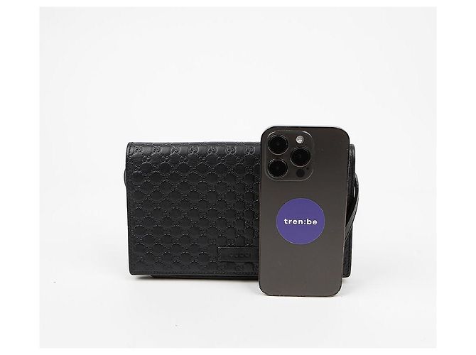 Gucci Microshima Mini Borsa Crossbody in Pelle Black - vista 8