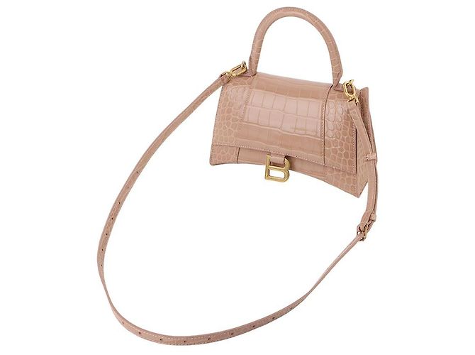 Balenciaga Picca tracolla Hourglass con effetto coccodrillo - vista 4