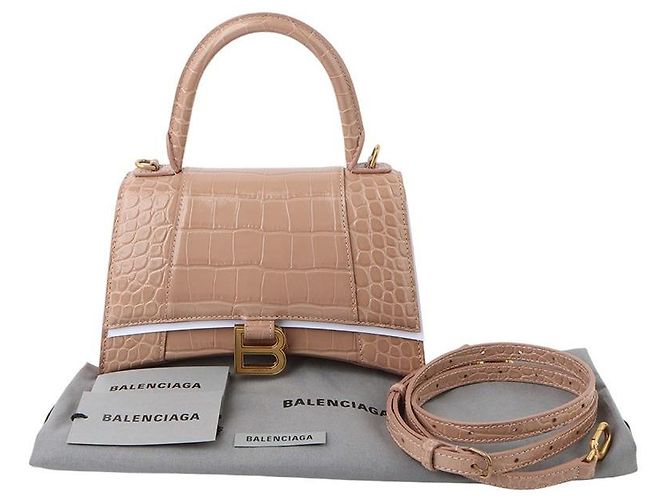 Balenciaga Picca tracolla Hourglass con effetto coccodrillo - vista 8