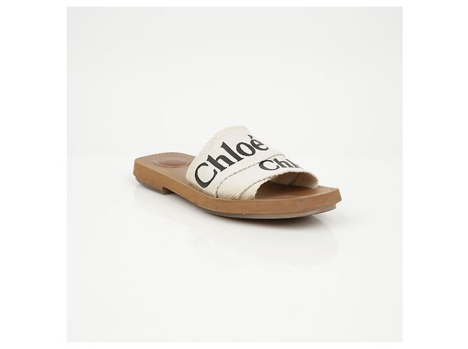 Chloé Woody Slipper Slide White - vista 2