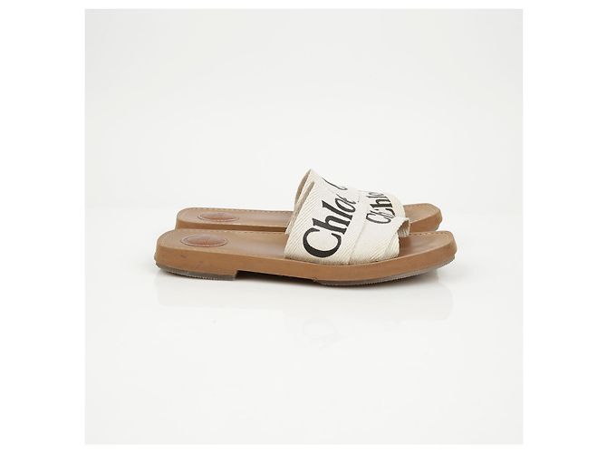 Chloé Woody Slipper Slide White - vista 3