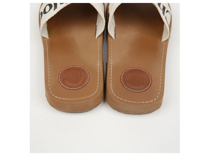 Chloé Woody Slipper Slide White - vista 9
