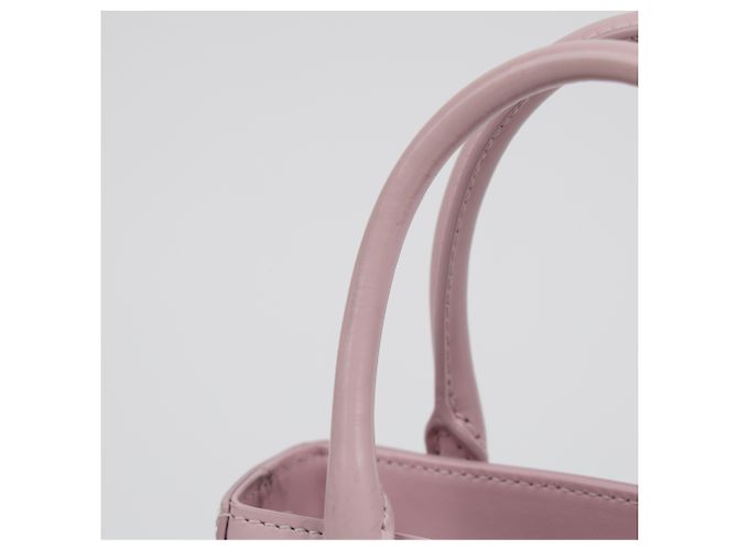 Prada Borsa Tote piccola in pelle spazzolata con logo Triangle Alabaster Pink - vista 15
