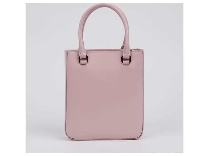 Prada Borsa Tote piccola in pelle spazzolata con logo Triangle Alabaster Pink - vista 4