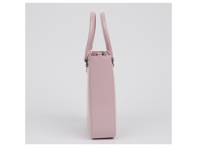 Prada Borsa Tote piccola in pelle spazzolata con logo Triangle Alabaster Pink - vista 5