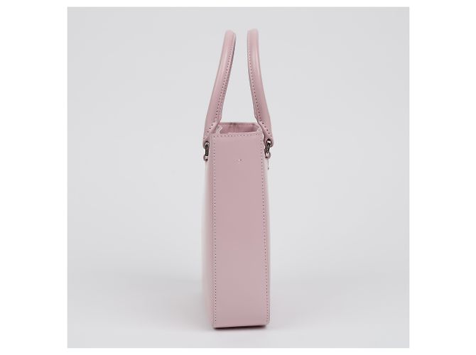 Prada Borsa Tote piccola in pelle spazzolata con logo Triangle Alabaster Pink - vista 6