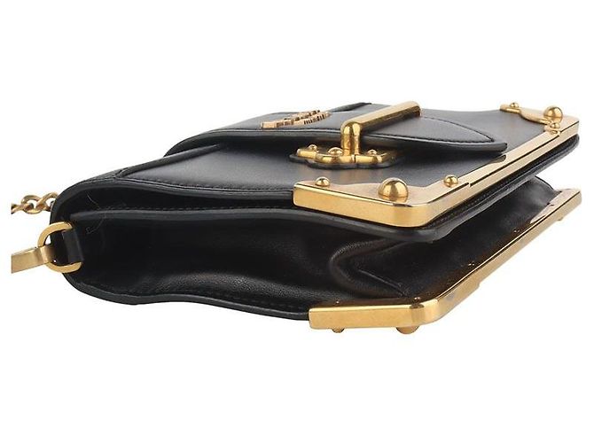 Prada Borsa a tracolla mini Cahier in Saffiano con catena - vista 5