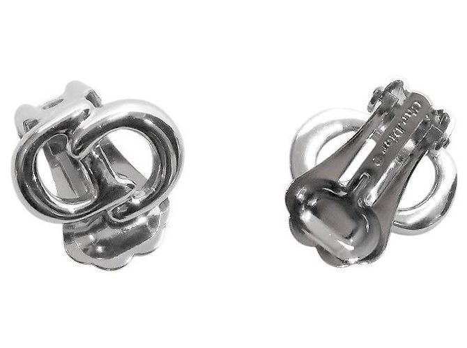 Orecchini Dior CD Logo Argentati - vista 4