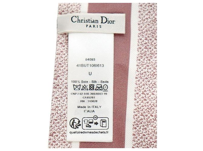 Dior Seidenschal Weiß Rosa - Ansicht 4