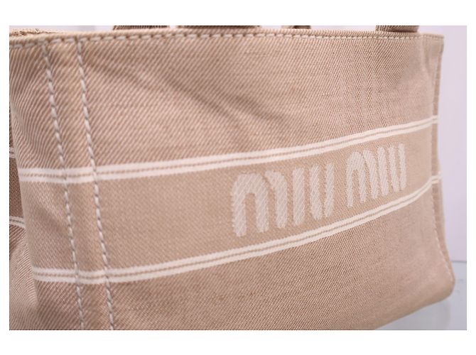 Miu Miu Logo Jacquard Camel Schultertasche - Ansicht 16