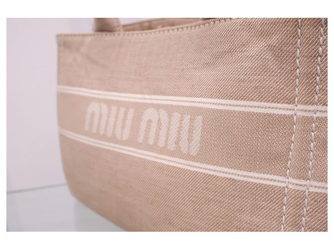 Miu Miu Logo Jacquard Camel Schultertasche - Ansicht 17