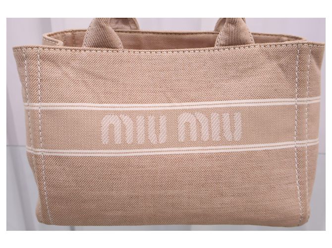 Miu Miu Logo Jacquard Camel Schultertasche - Ansicht 3