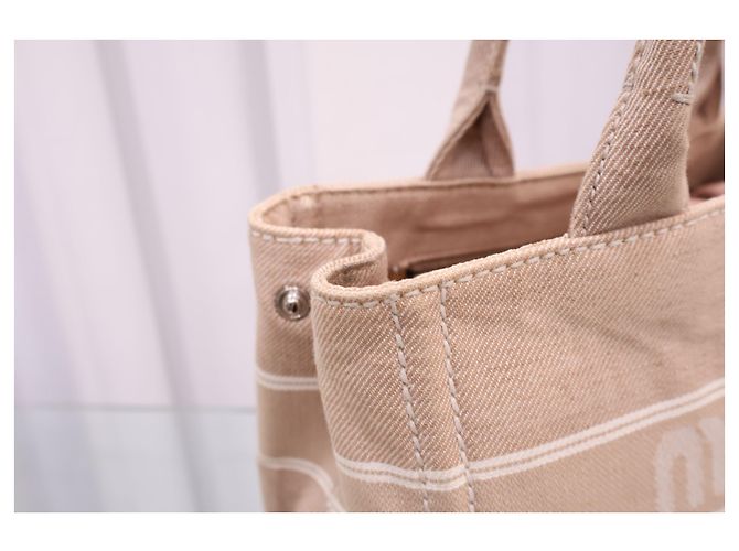 Miu Miu Logo Jacquard Camel Schultertasche - Ansicht 7
