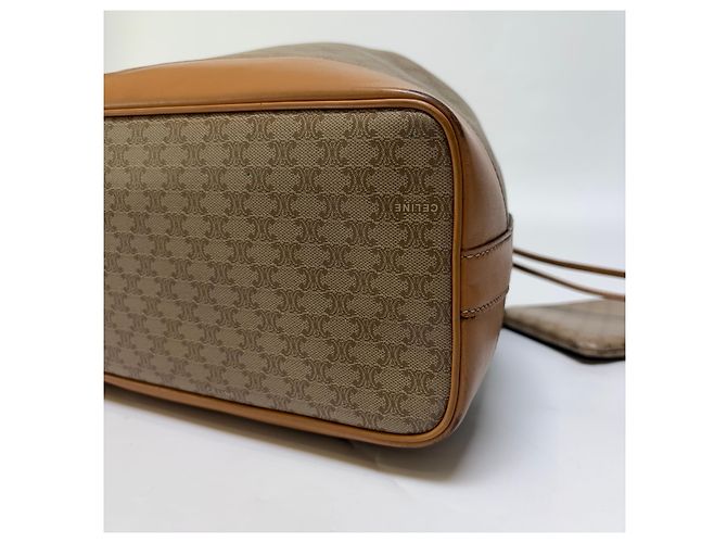 Céline Borsa a secchiello con coulisse Triomphe Macadam Beige Borsa a tracolla (Usata, pochette inclusa) - vista 10