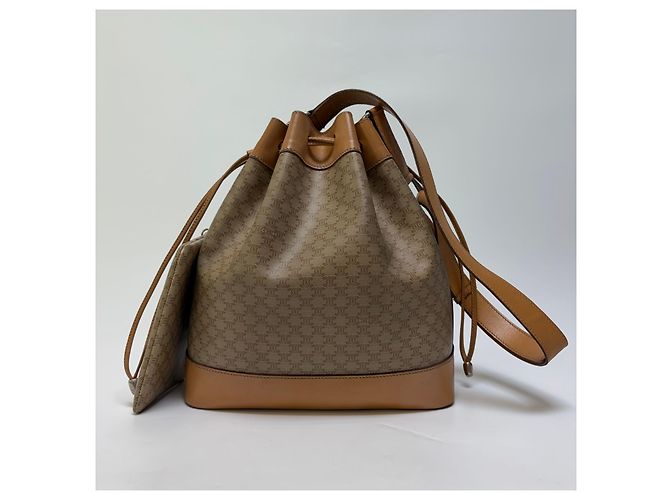Céline Borsa a secchiello con coulisse Triomphe Macadam Beige Borsa a tracolla (Usata, pochette inclusa) - vista 6